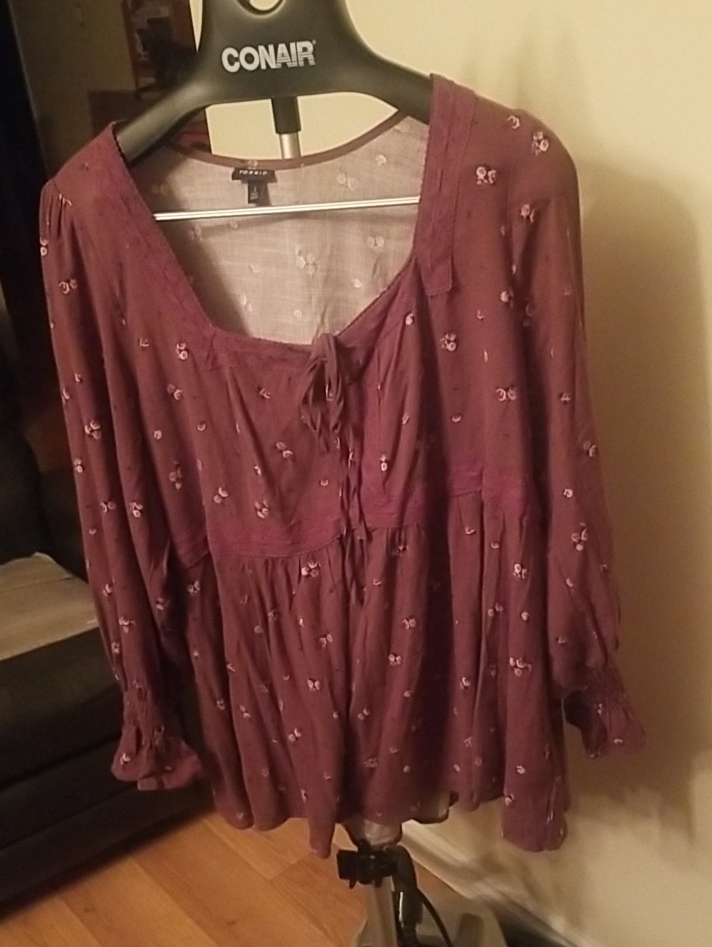 torrid Brown Floral Faux Tie Boho Tunic 2